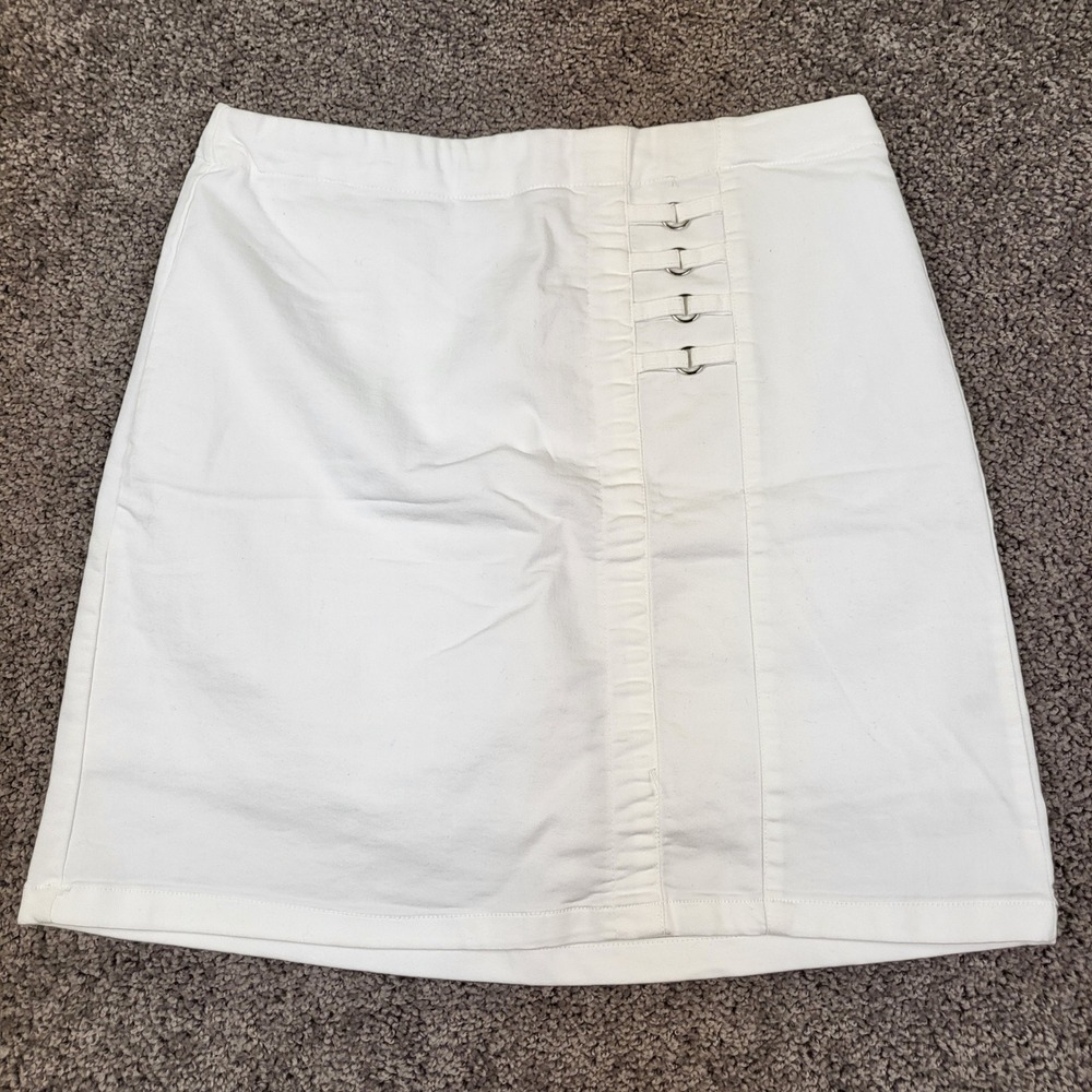 Christopher & Banks Skort Women 8 White Excellent D-Ring Detail 9903VA3CB